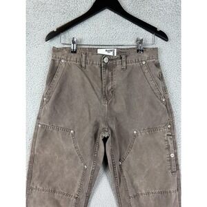 Rare DNM Edit Jeans Mens 29x30 Brown Baggy Carpenter Workwear Utility Riveted